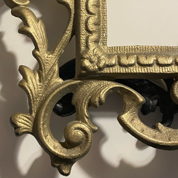 ✨ antique ornate filigree Vintage Art Nouveau Brass Mirror or picture Frame - Picture 2 of 14